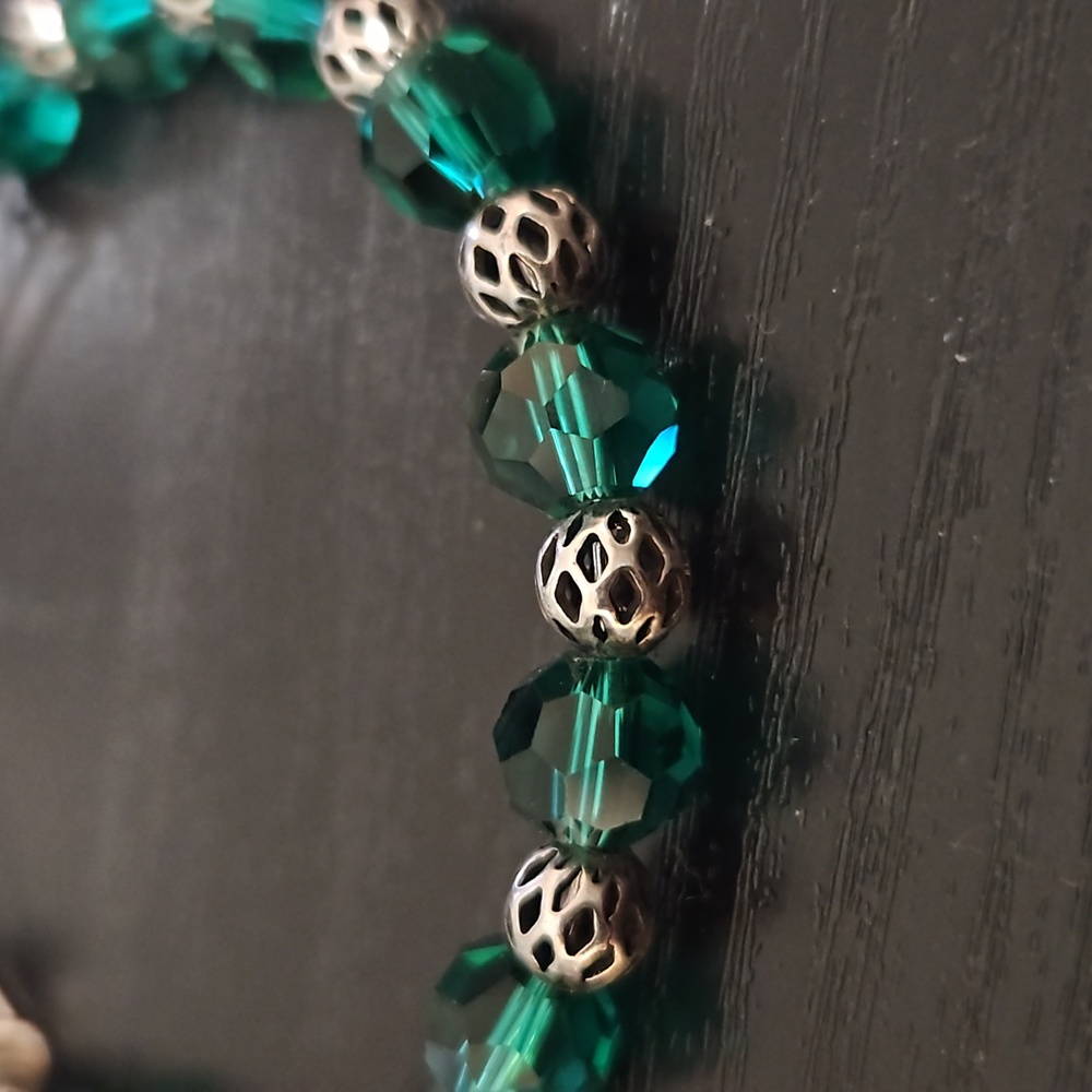 Alex and Ani Green Bead Bracelet